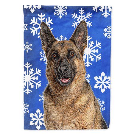 Winter Snowflakes Holiday German Shepherd Flag Canvas House Size