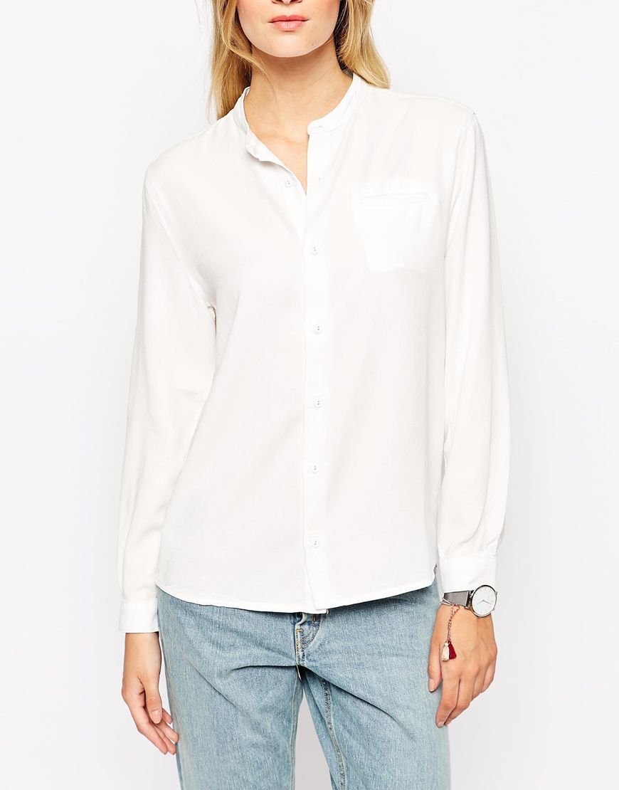 Bethnals Vic Grandad Casual Shirt With Round Collar at asos.com | Casual shirts, Classic white