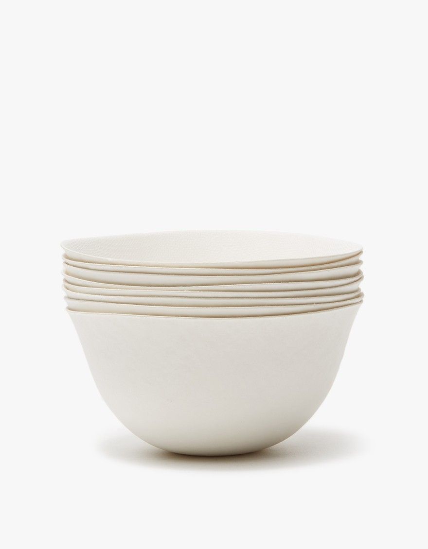 Wasara Bowl Paper Bowls And Kitchens Set Of Eight Compole Paper Bowls From Wasara In White Not For Use Microwave Oven Or Toaster Intended Reuse