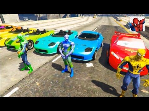 Learn Colors For Children With Spiderman Cartoon With Superheroes For Ki
