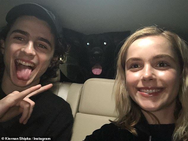 Kiernan Shipka still looks summer ready as Timothee Chalamet bundles up for coffee | Daily Mail Online Beautiful Boys, Pretty Boys, Sabrina Cast, Timmy Time, Kiernan Shipka, Sabrina Spellman, Nyc, Foto Casual, Florence Pugh