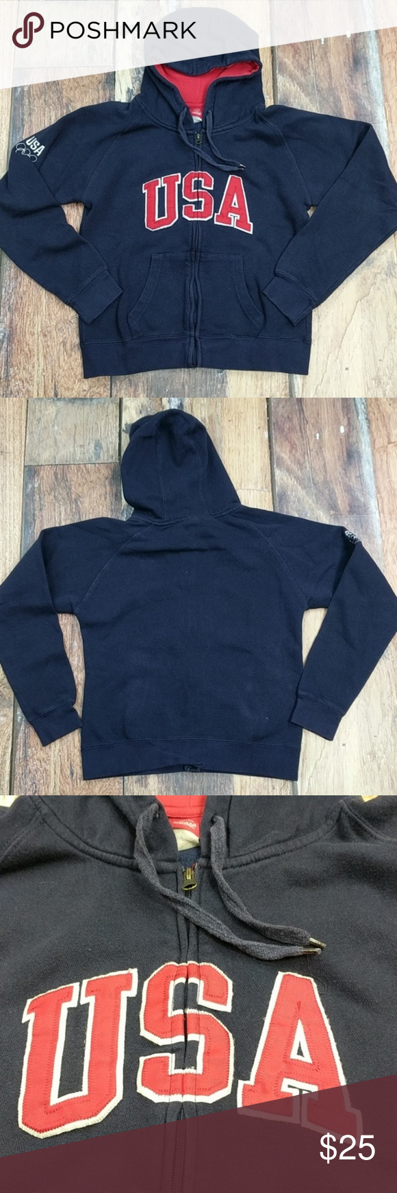 Team USA Official Olympic Zipper Hoodie Size Small | Fashion Team USA Official Olympic Zipper Hoodie Size Small | Fashion