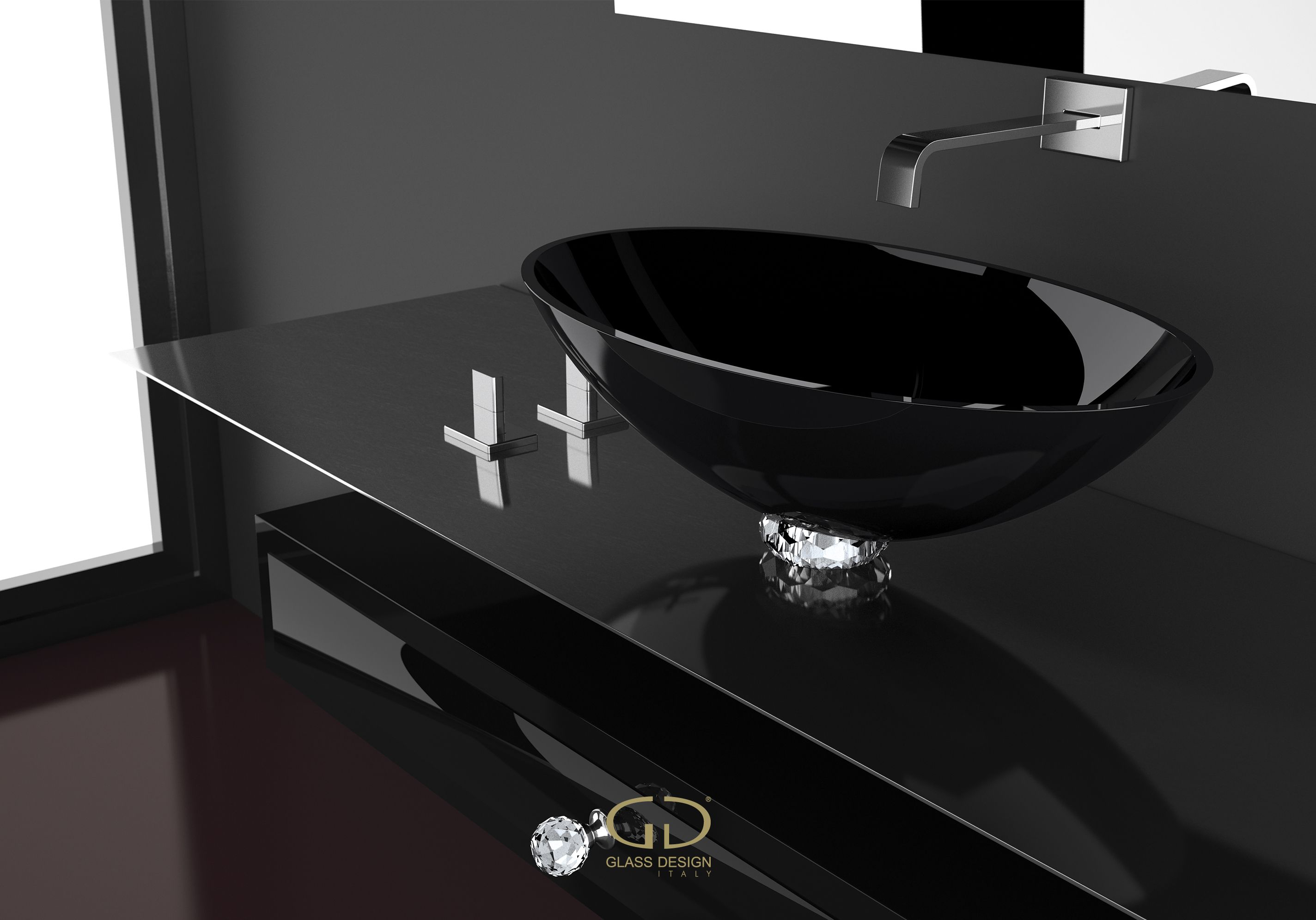 Collier Countertop Washbasin With Jewel Base Ring Collier