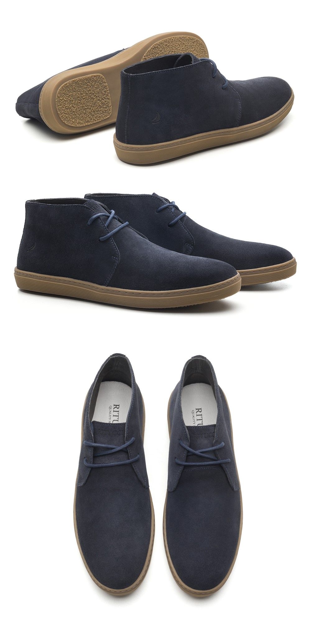 Urbana, moderna e diferenciada, a Desert Boot Masculina Azul Shark’s é sucesso por onde passa. É modelo exclusivo da Ritucci, de fabricação própria em Franca-SP. Feita em couro nobre e com solado em borracha flexível, além de ser totalmente forrada em couro - inclusive a palmilha. Colocamos atenção em todos os detalhes - diferença que você nota ao calçar. Bota premium, é com a Ritucci! Botas Chukka, Chukka Boots Men, Mens Casual Dress Outfits, Casual Shoes, Best Shoes For Men, Shoes Men, Desert Boot, Brown Formal Shoes, Groom Dress Men