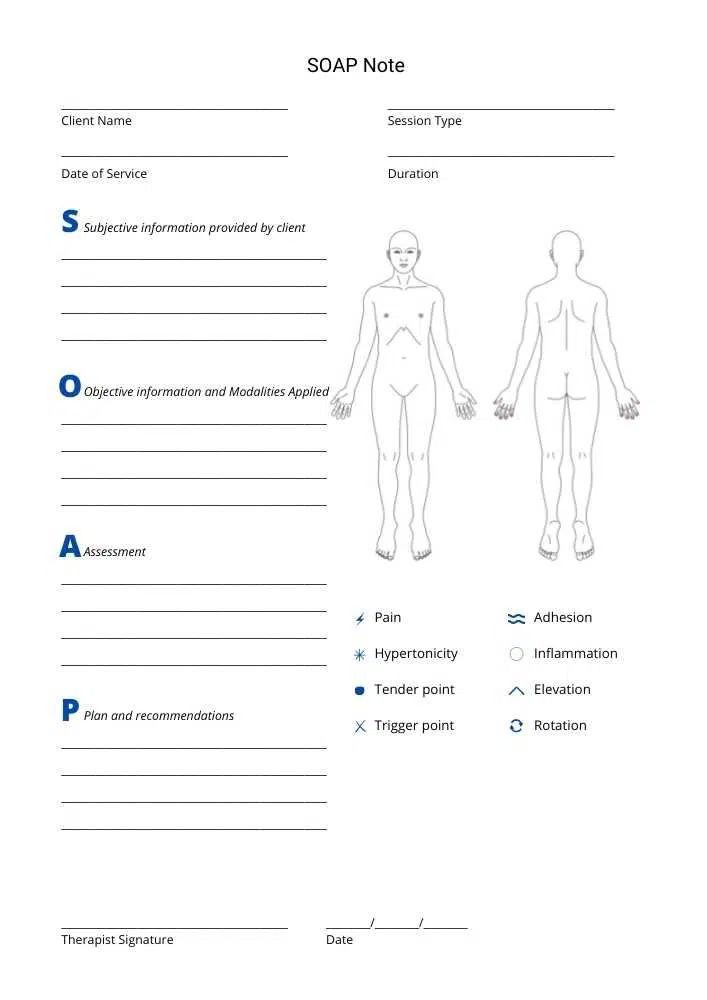 Massage Forms and Templates - MBLExGuide