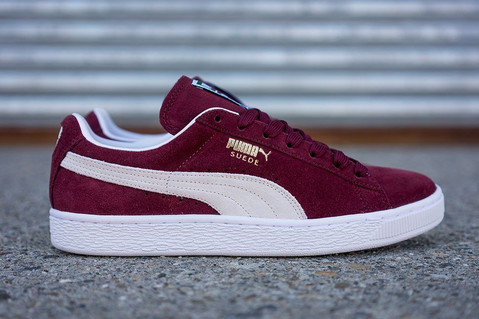 This burgundy colorway of the PUMA Suede Classic can be yours now at ...