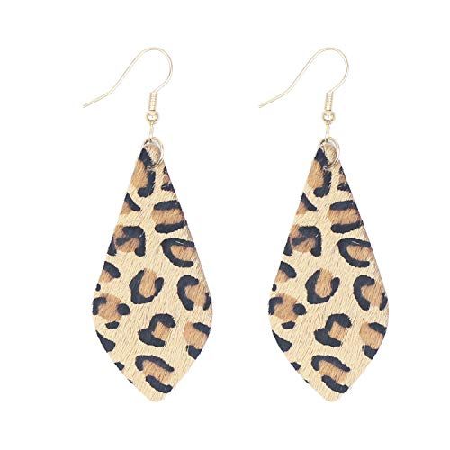 KSQS Leather Teardrop Earrings Set Petal Leaf Drop Earrings Soft and Lightweight Dangle for Women
