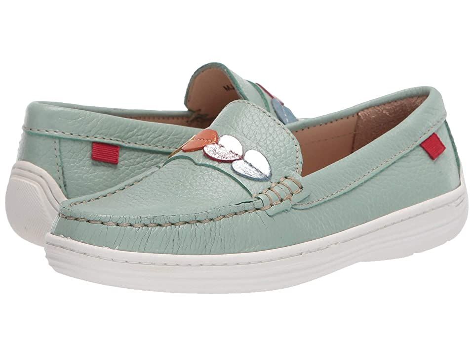 MARC JOSEPH NEW YORK Unisex-Child Leather Made in Brazil Heart Detail Penny Driver Loafer