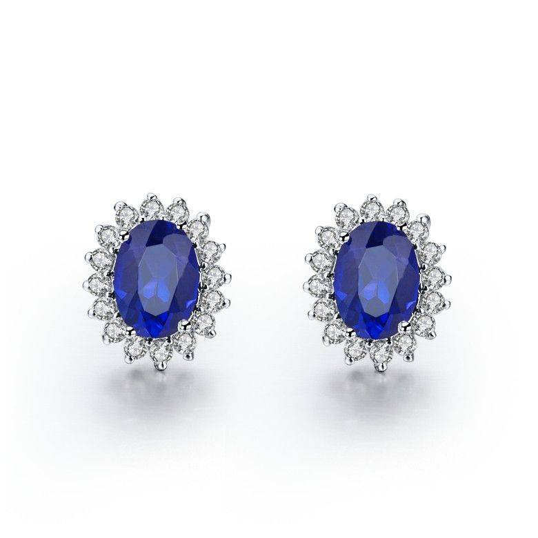 1 5 Carat Piece Amazing Pretty Water Drop Synthetic Diamond Stud 1 5 Carat Piece Amazing Pretty Water Drop Synthetic Diamond Stud Earrings Blue Semi Gemstone