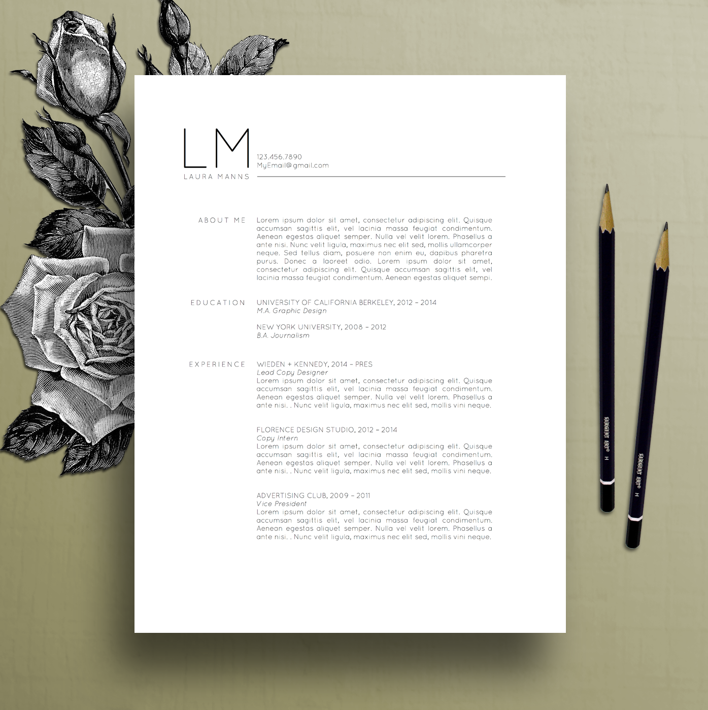 Modern Resume Template Cv Template Cover Letter