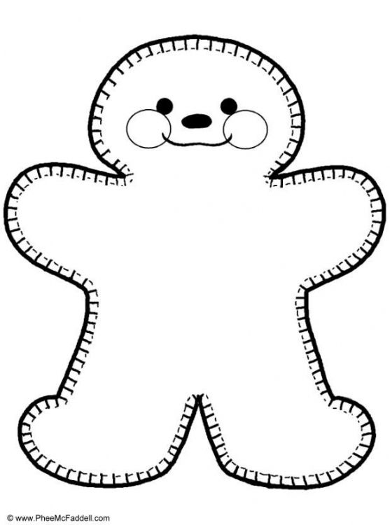 gingerbread man template printable Winter Pinterest