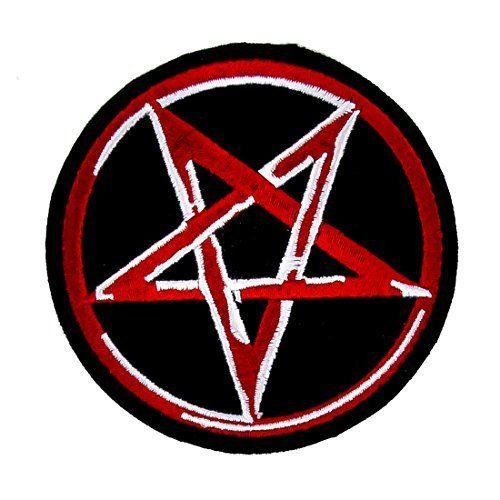 PENTAGRAM Satan Devil Ritual 666 Black Red Logo Sew On Patch Black Metal NEW