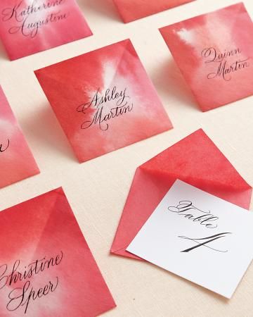 escort cards inside watercolor envelopes so very pretty wedding place card envelopes