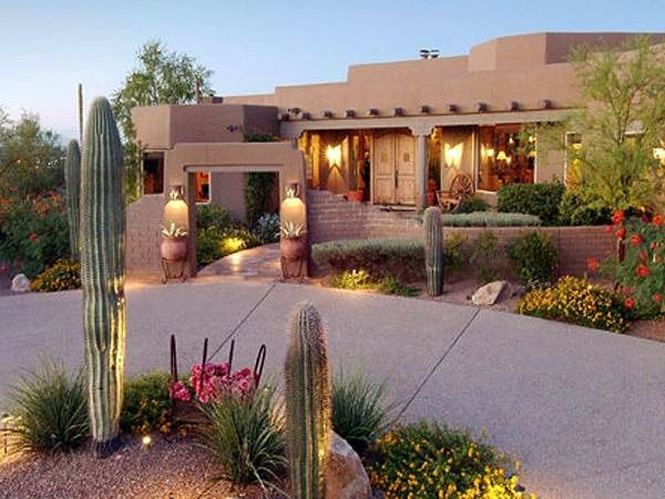 large desert landscaping 25 Breathtaking Desert Landscaping Ideas Arizona Backyard Landscaping, Landscaping Ideas, Backyard Ideas, Santa Fe Home, Arizona Landscape, Casa Patio, Living In Arizona, Spanish Style Homes, Spanish Revival