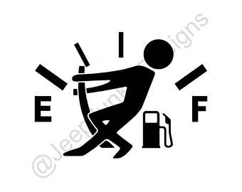 Download Gas Gauge Stick Figure Jeep Vinyl Decal (With images ...