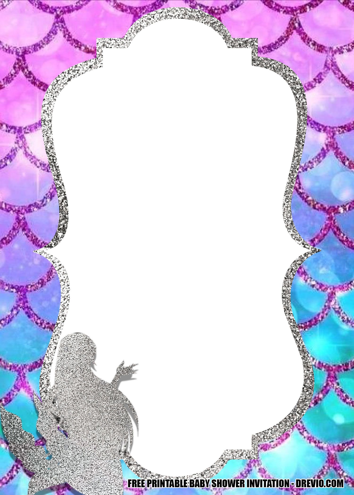 downloadable mermaid baby shower invitations