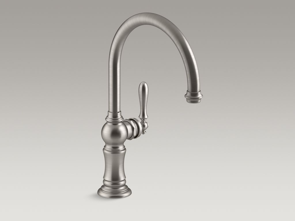 Artifacts Single Hole Kitchen Sink Faucet With Swing Spout Arc Spout Design Faucet Kitchen Sink Faucets Kitchen Faucet