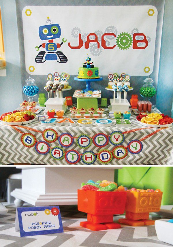 Colorful Creative Robot Birthday Party Hostess With The Mostess Robot Birthday Party Boy Birthday Parties Robots Party Theme Colorful Creative Robot Birthday Party Hostess With The Mostess Robot Birthday Party Boy Birthday Parties Robots Party Theme