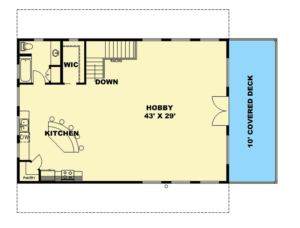 Plan 35572gh Man Cave With Open Floor Plan And 10 Deep Deck Man Cave Floor Plans Carriage House Plans Floor Plans