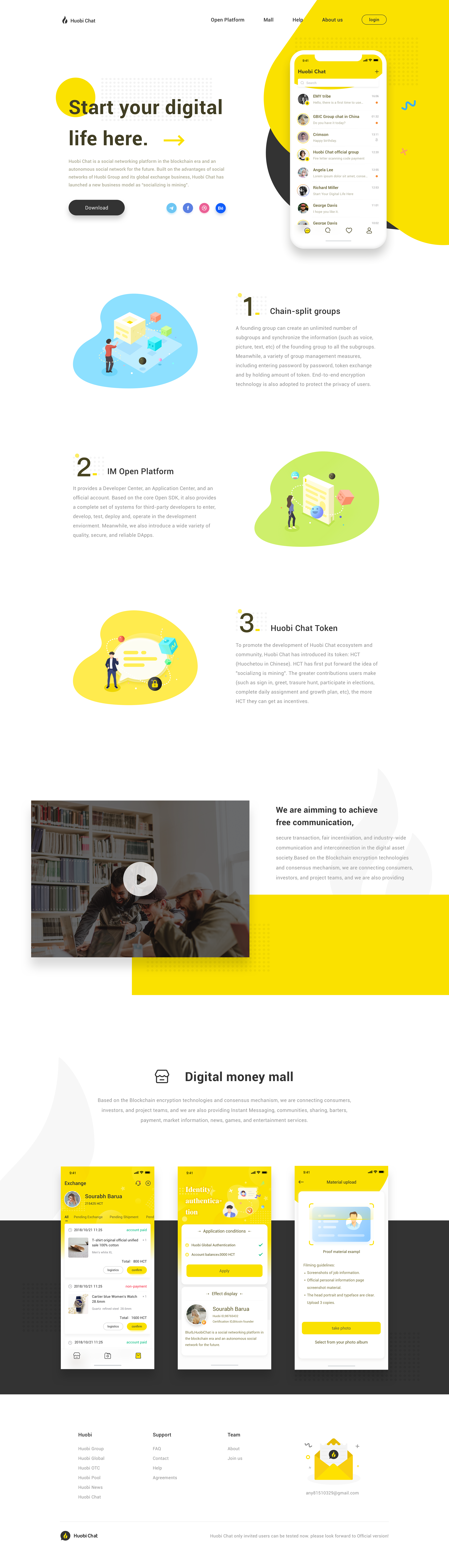 Huobi Chat app on Behance | Chat app, App, Chat
