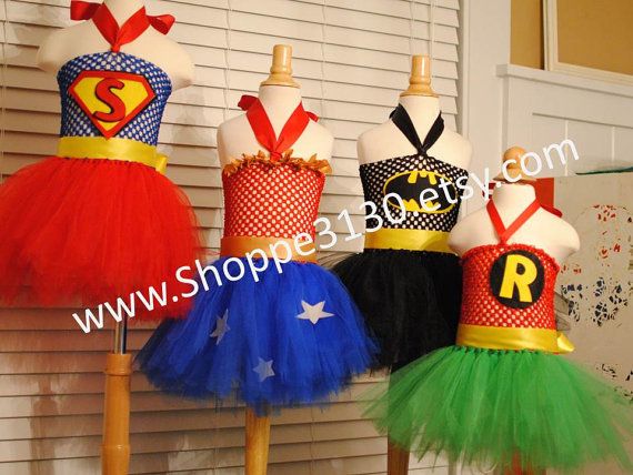 Wonder Woman Tutu Super Hero Tutu Halloween Costume Batman Robin Spiderman Superman INSPIRED tutu dress costume