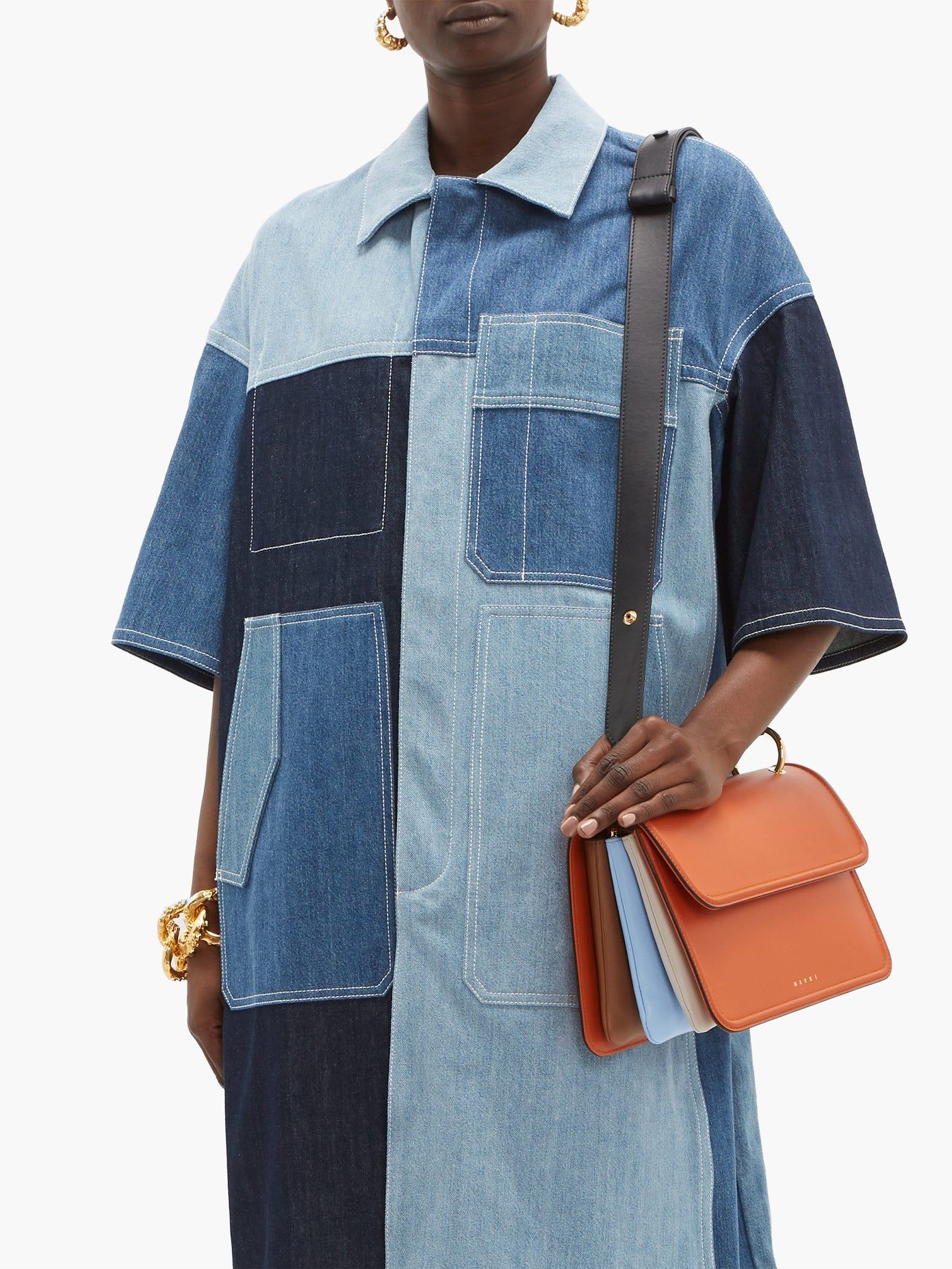 Patchwork denim coat | Marni | MATCHESFASHION US | Patchwork fashion