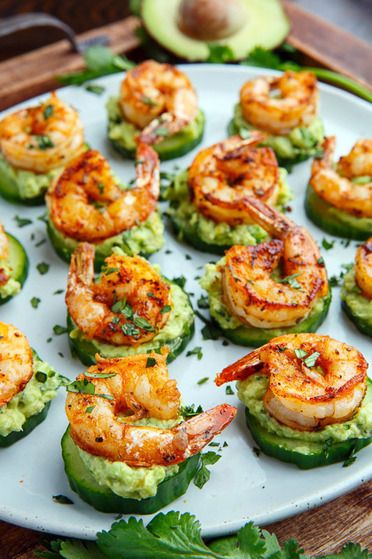 Blackened Shrimp Avocado Cucumber Bites - 42 pieces per tray Shrimp Recipes, Keto Recipes, Cooking Recipes, Healthy Recipes, Cheap Recipes, Recipes Dinner, Salad Recipes, Applebees Recipes, Cucumber Recipes