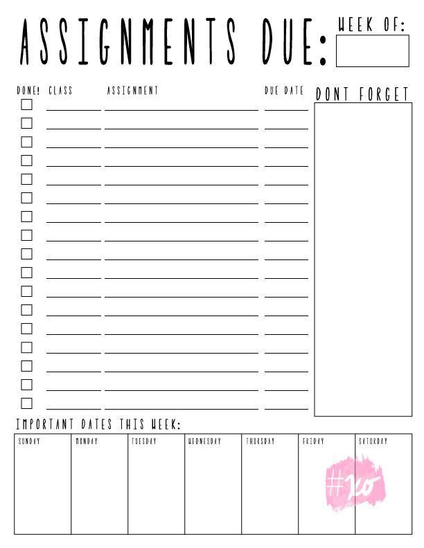 best 25 homework planner printable ideas on pinterest best homework planner