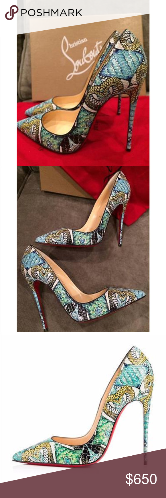 christian louboutin blue heels