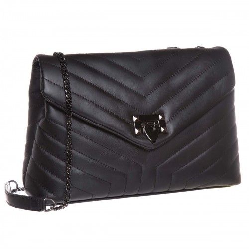 Geanta din Piele Naturala Neagra Cod Produs: Graziela - material exterior: piele naturala neagra- material interior: textil- in interior are 2 compartimente despartite de 1 buzunar cu fermoar pe mijloc, mai are 1 buzunar lateral care se inchide cu fermoar si 1 buzunar lateral pentru telefon- sistem de inchidere: catarama metalica- detaliile metalice sunt pe argintiu fume- poate fi purtata ca geanta de mana sau de umar Dimensiuni:- lungime: 32 cm - latime: 11 cm- inaltime: 22 cmTara de prov Chanel, Clutch, Shoulder Bag, Classic, Metal, Bags, Products, Derby, Handbags