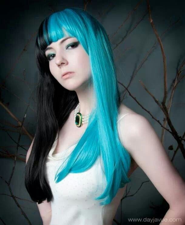 Blue and black | Black hair dye, Scene hair, Dyed hair