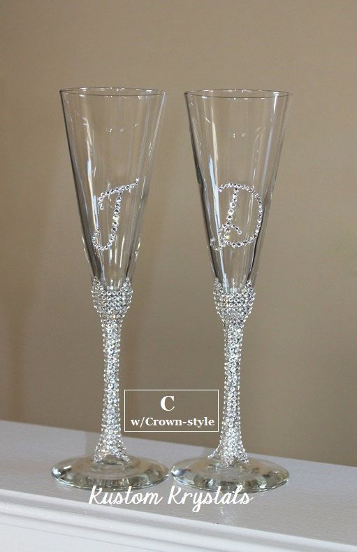 Swarovski Crystal Embellished Toasting Flutes Gles Swarovski Crystal Embellished Toasting Flutes Gles Champagne Custom Stem W
