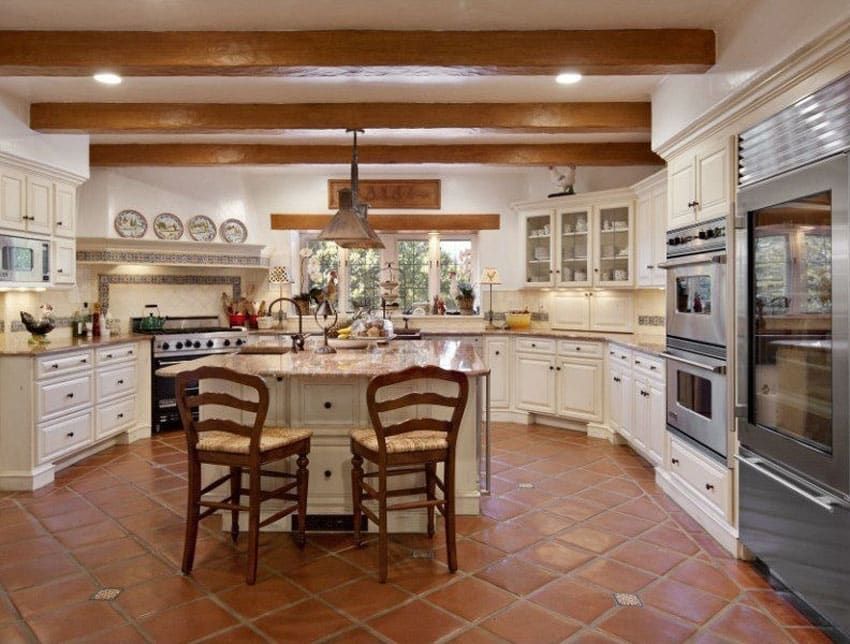 spanish style one wall kitchen