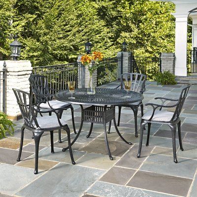 Astoria Grand Frontenac 5 Piece Dining Set With Cushions In 2021 Patio Furniture Cushions Black Patio Furniture Patio Dining Set