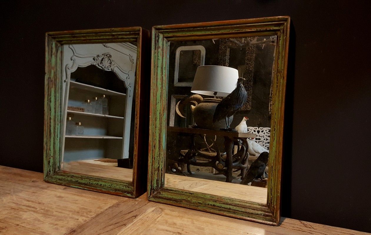 Vintage houten spiegel, spiegel oud hout te koop - Vintage ...