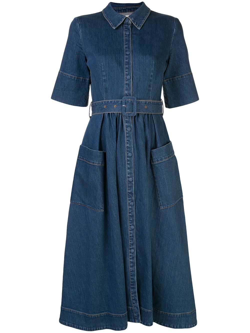 Co Belted Denim Dress - Farfetch | Denim dress, Belted denim dress ...