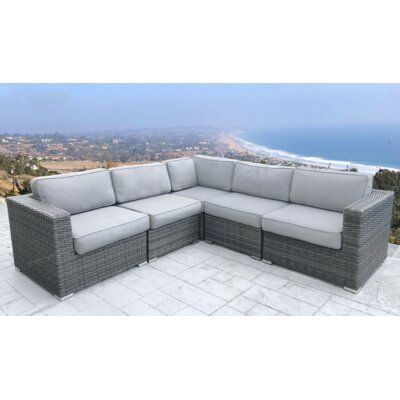 Sol 72 Outdoor Eldora 94 Wide Wicker Patio Sectional With Cushions Gray Furniture - Wicker Patio Pillows Sol 72 Outdoor Eldora 94 Wide Wicker Patio Sectional With Cushions Gray Furniture - Wicker Patio Pillows