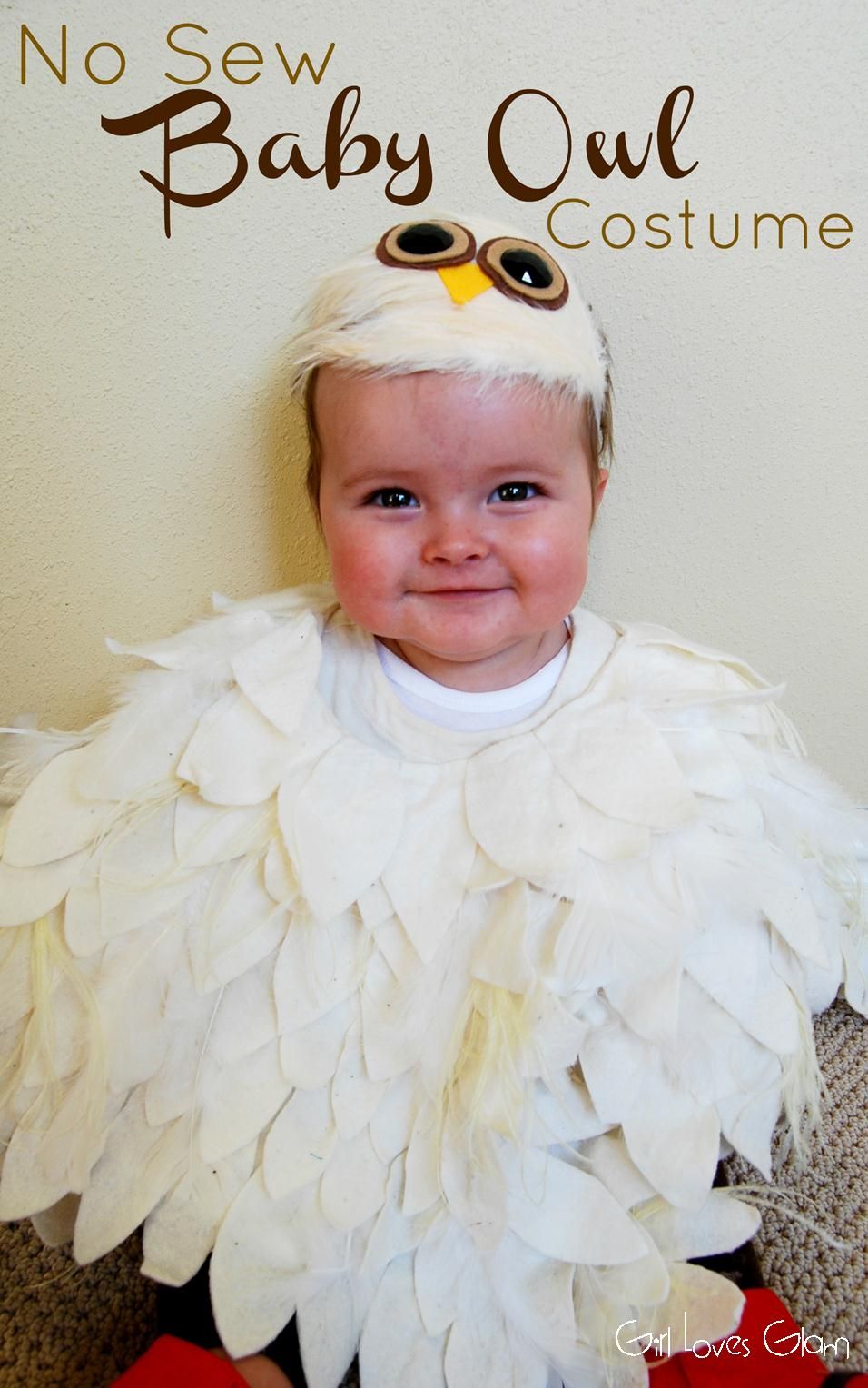 No Sew Baby Owl Costume Girl Loves Glam halloween diy tutorial