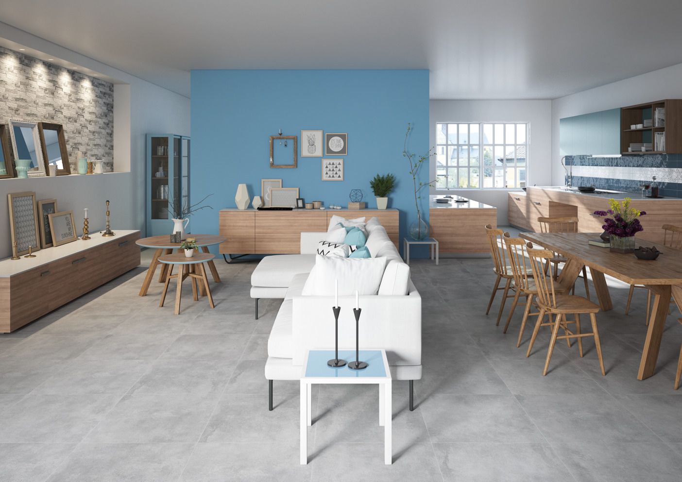 Salotto moderno e colorato, dal gusto minimale e nordico. un ... Arredamento salotto moderno