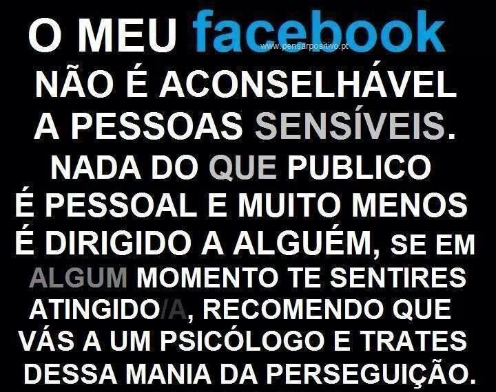 Vale para todas as minhas redes sociais! Amei! Hahaha! Mas o interessante é que mania de perseguição é tipico de consc. pesada, coisa de gente que presta atenção demais na vida alheia. Fã! Strong Words, Haha, Periodic Table, Humor, Sayings, Quotes, Facebook, Mural, Pictures