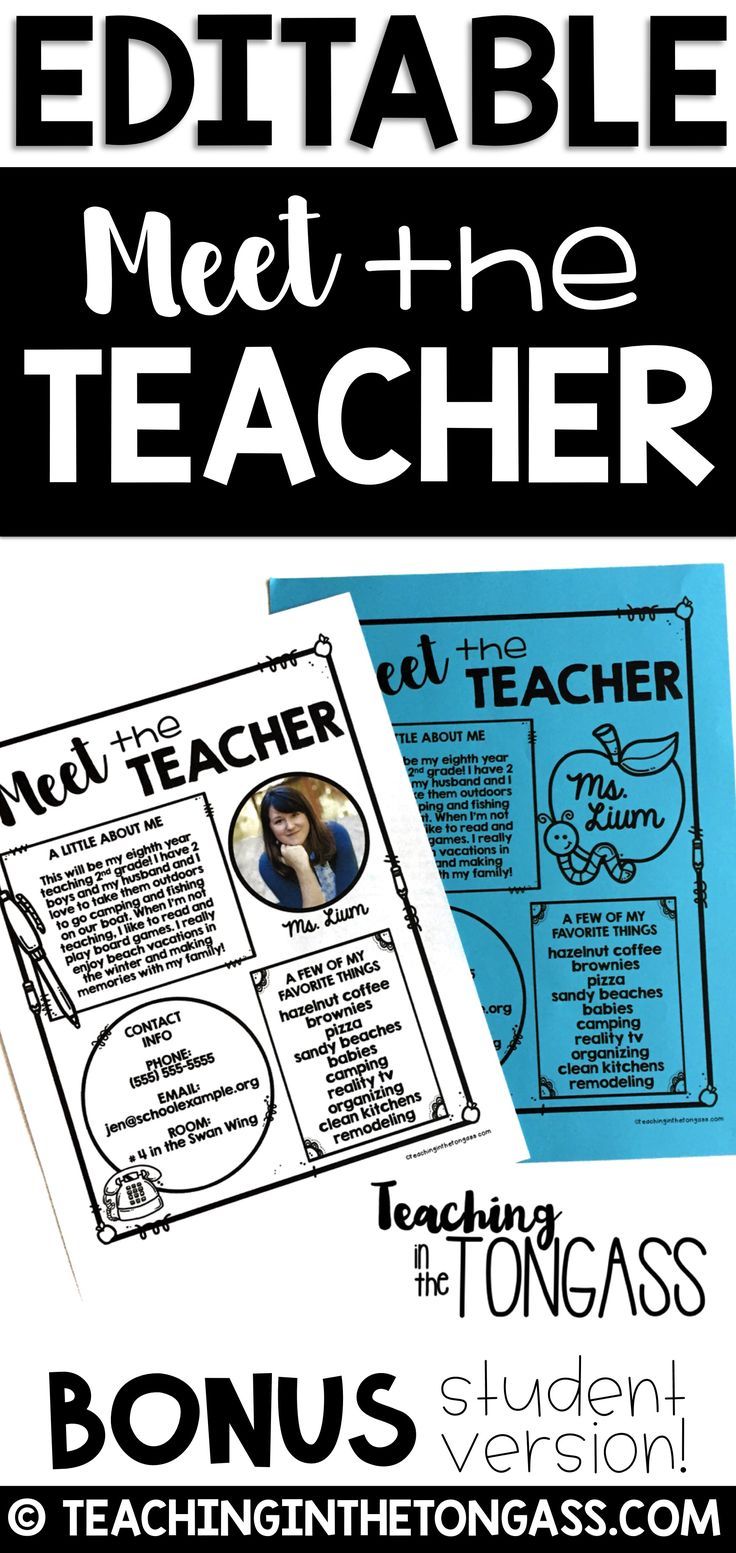 meet the teacher letters