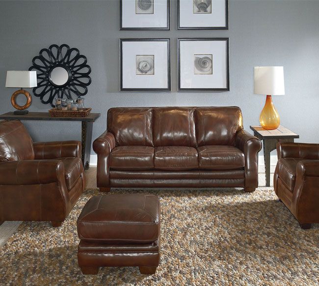 Lane Bowden 548 Top Grain Leather Sofa Collection Living