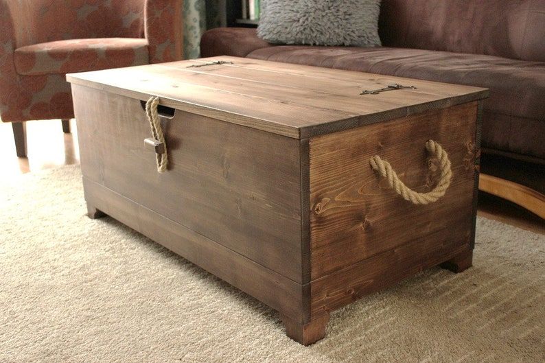 Rustic Industrial Trunk, Wooden Trunk, Storage Trunk, Storage Chest, Trunk Coffee Table - Available in Many Colours