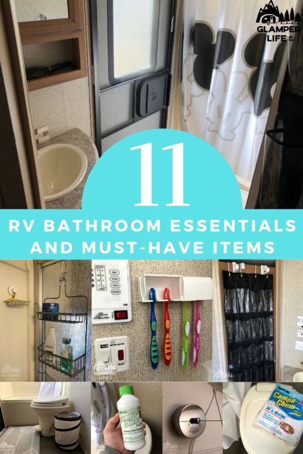 Load up your RV bathroom with these essential camper bathroom supplies! These items will help you to maximize the space in a small bathroom. We have added these products and hacks to our camper bathroom over the years. From RV toilet paper to shower racks and collapsible trash cans... there are some great and easy ideas for your RV bathroom! #rvlife #rv #camping #glamperlife #campinggear Travel Trailer Camping, Camping Car, Camping Food, Travel Trailers, Camping Tips, Travel Trailer Living, Tent Trailers, Rv Trailer, Camping Outdoors