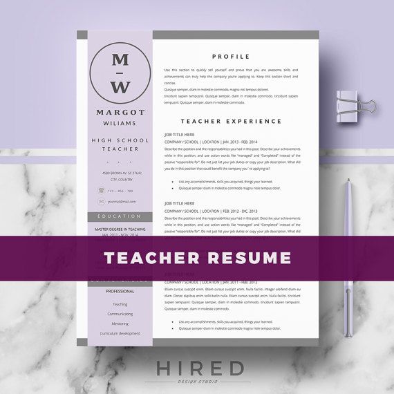 teacher resume template cv template for pages ms word resume in microsoft word 2007