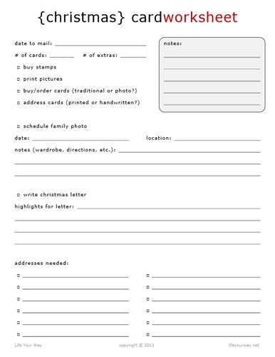 christmas card addresses list