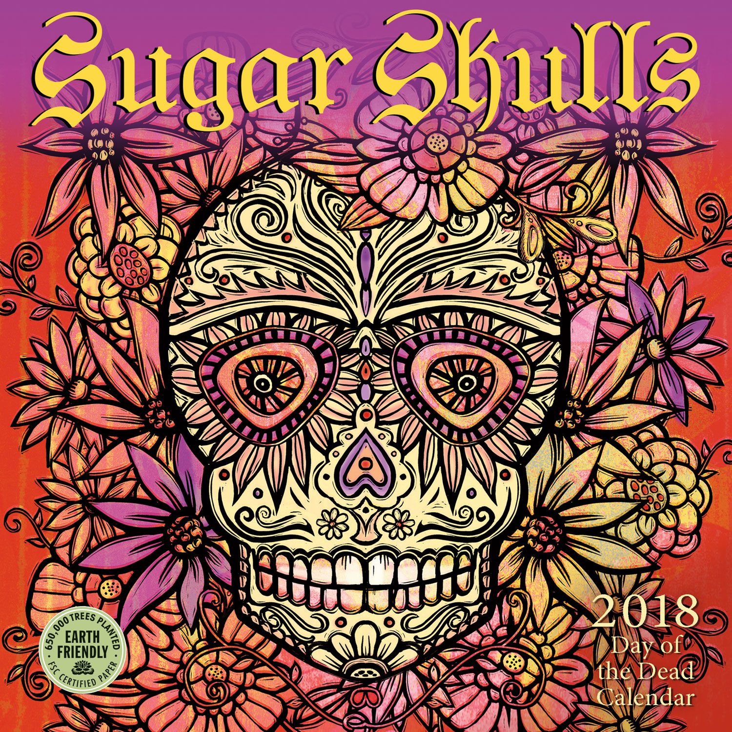 Sugar Skulls 2018 Mini Wall Calendar Day Of The Dead Sugar Skull Artwork Skull Artwork Sugar Skull Wallpaper sugar skull desktop calendar wallpaper 2021