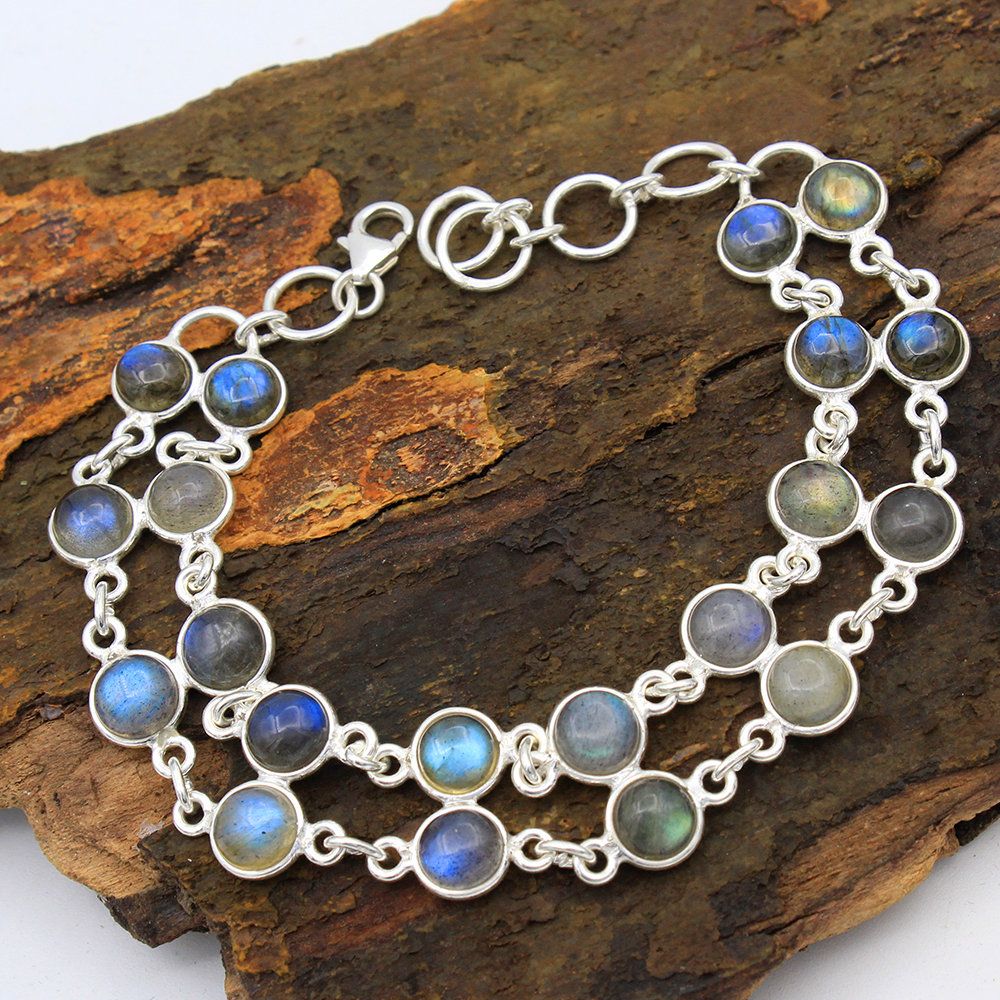 Mother/'s Day Special Blue Lapis Lazuli Oval Gemstone Bracelet 925 Sterling Silver Women Bracelet length 7.25 ab0252