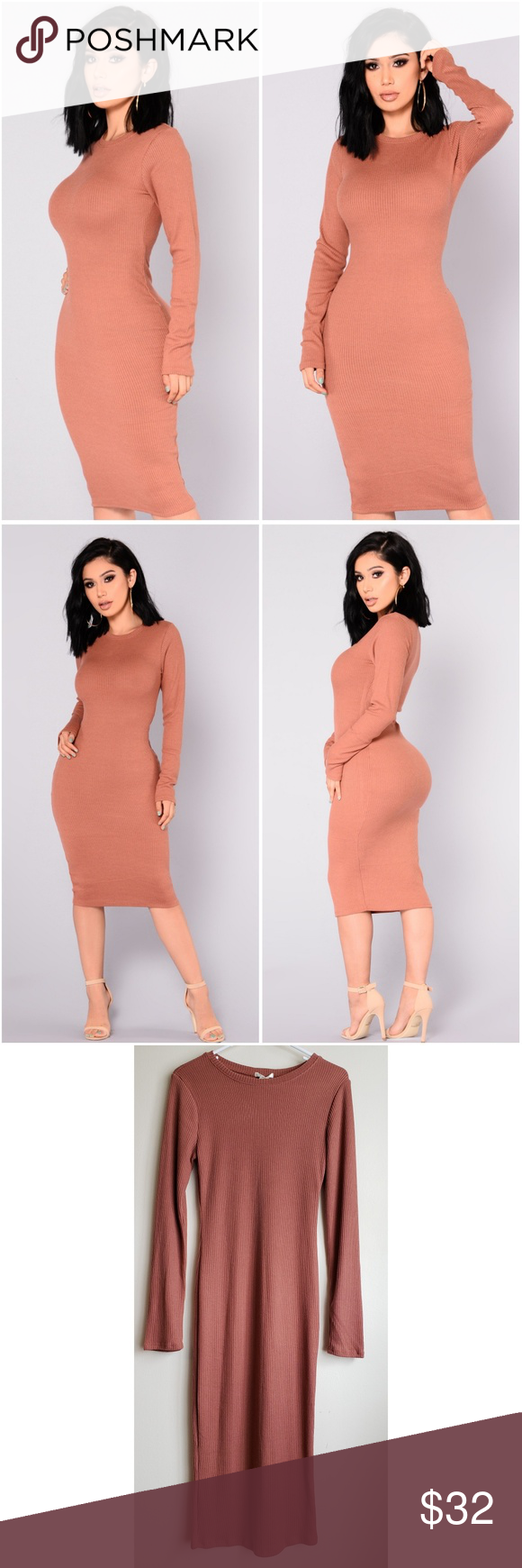 Take Me There Ribbed Midi Dress Rust In 2020 Rust Dress Ribbed Midi Dress Midi Short Sleeve Dress