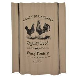 Sawyer Mill Pig Shower Curtain Charcoal Farmhouse Hog Feed Sack VHC Brands